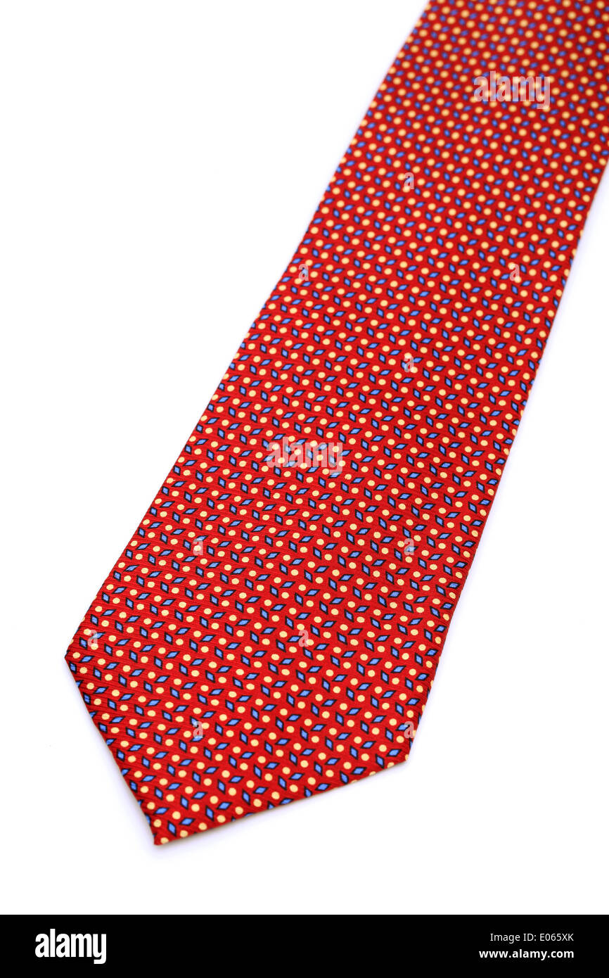red neck tie on white background Stock Photo