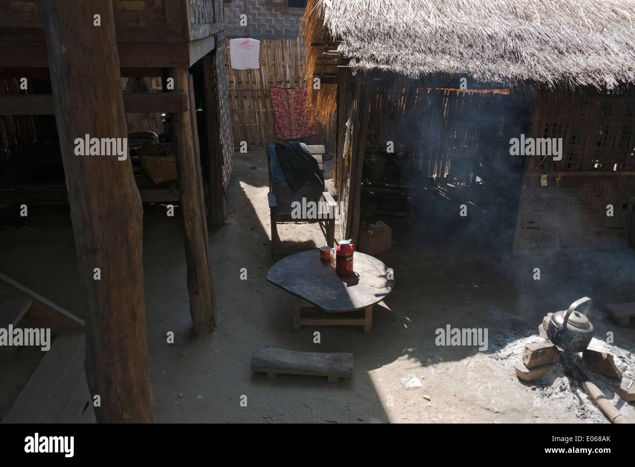 Inside a village, Mingun, Myanmar Stock Photo