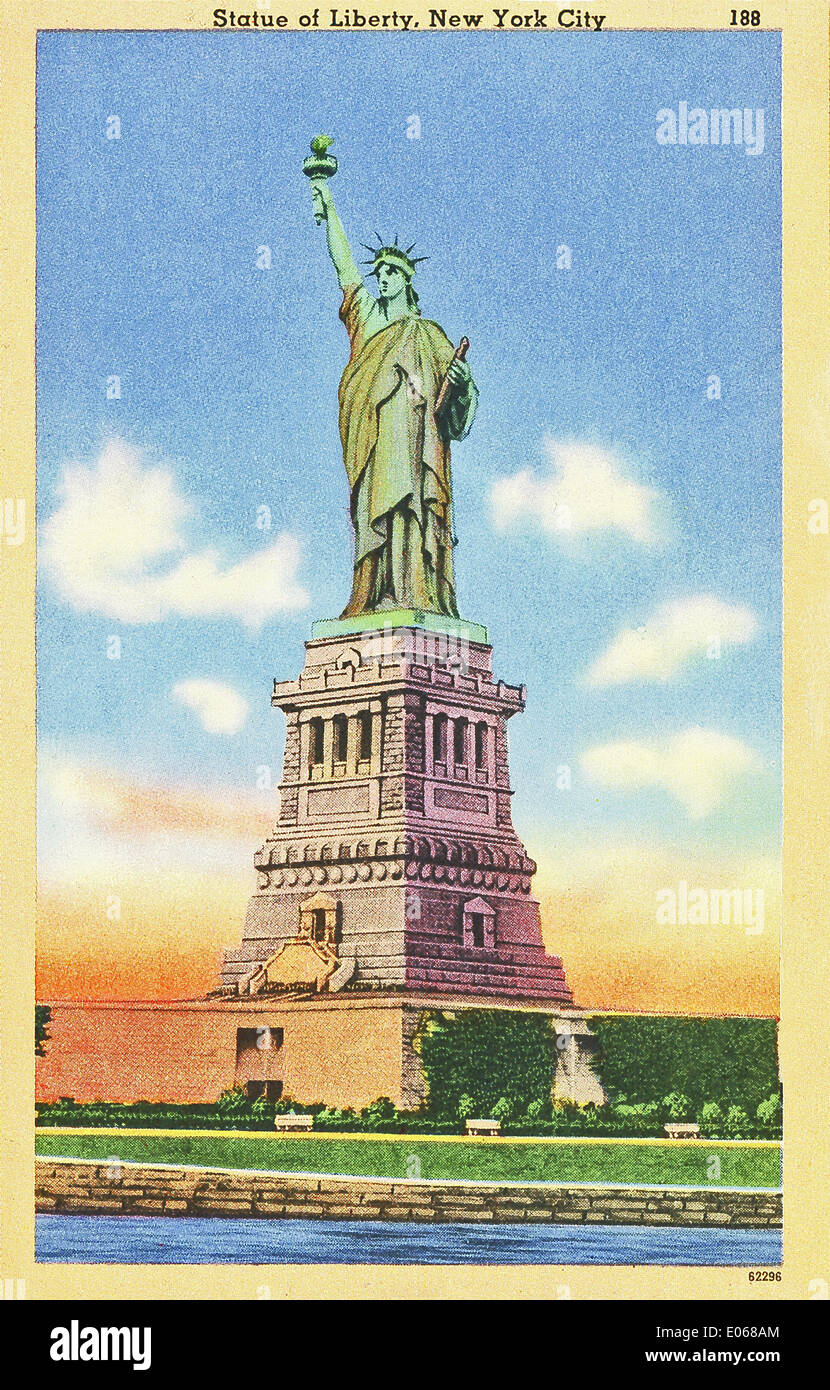 Travel The Statue of Liberty Vintage Postcard Paper Stationery jan