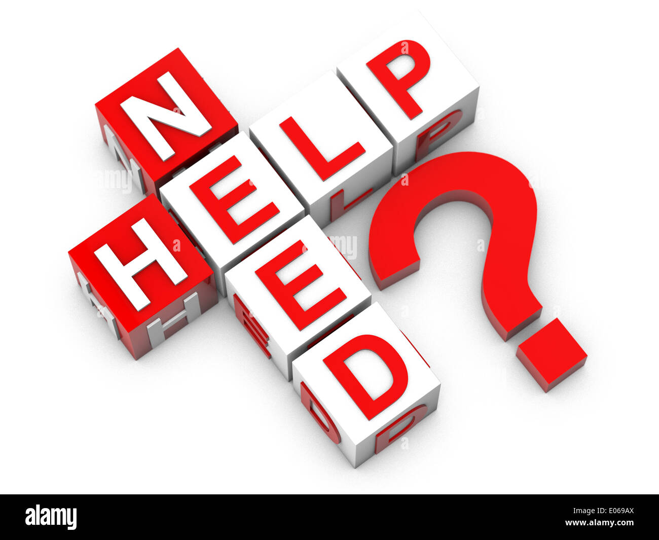 Neet Help cubes with question mark over white background Stock Photo ...