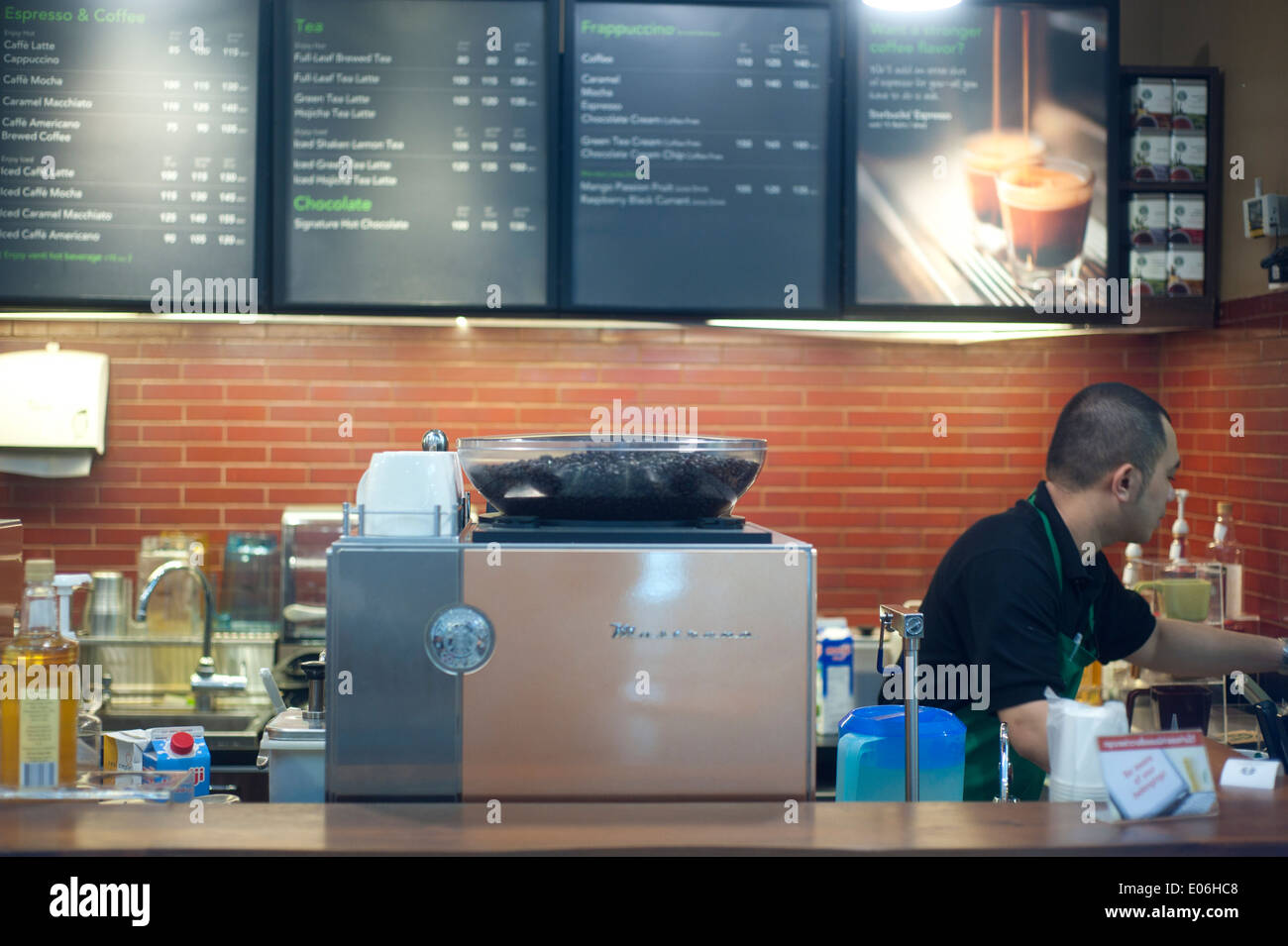 Bangkok, Thailand - February 17, 2020: Two cup of Starbucks iced