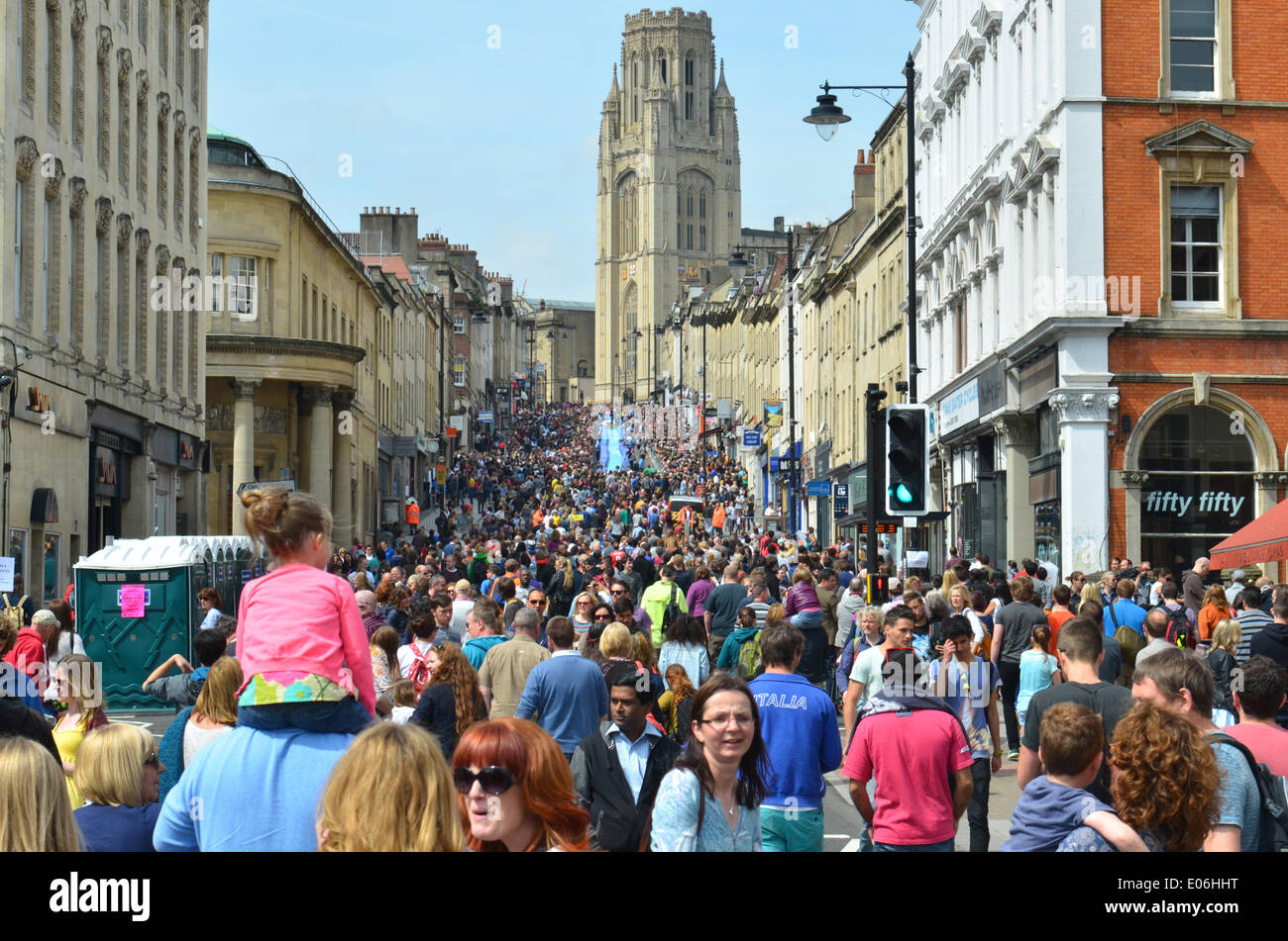 Bristol, UK. 04th May, 2014. Park Street in Bristol Closed to all ...