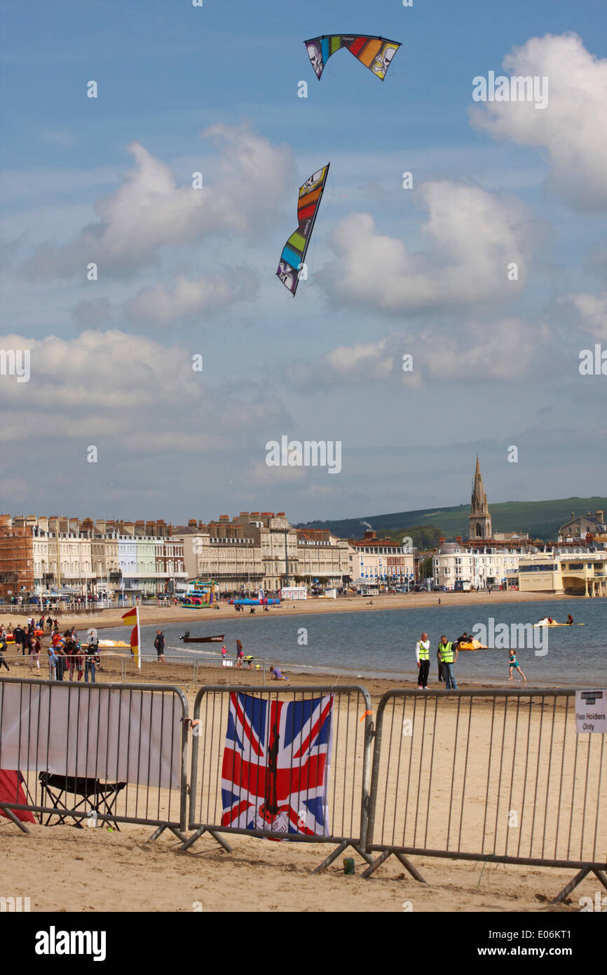 Weymouth, Dorset Uk Sunday 4th May. Visitors gather to watch the
