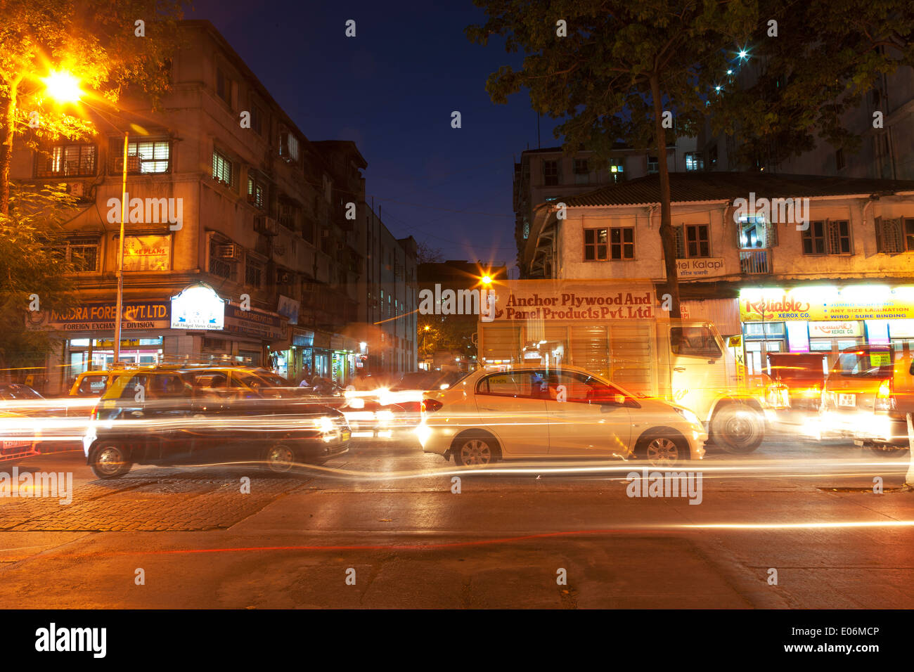 Mumbai India busy street early evening Stock Photo