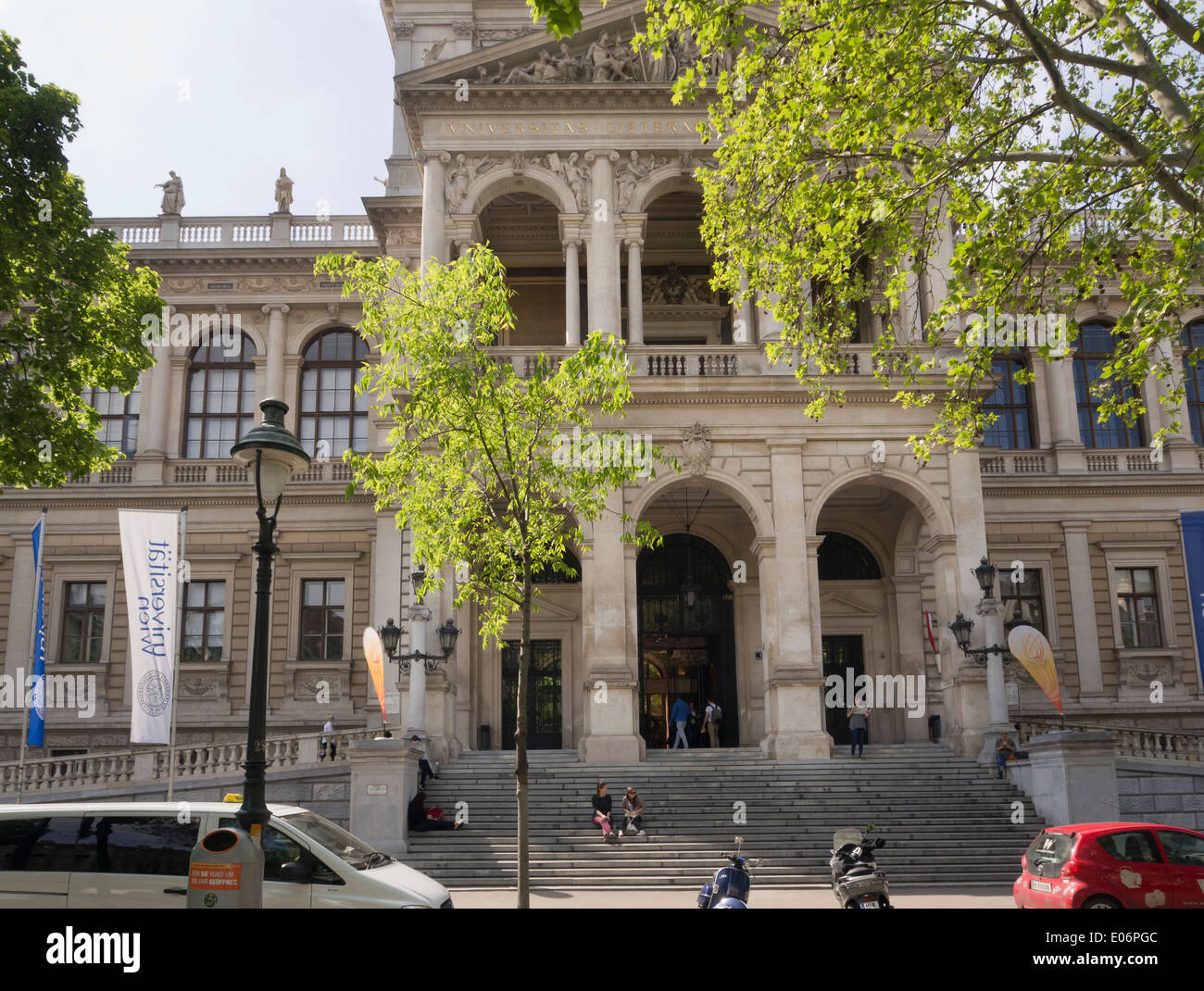 University of Vienna Austria, main building at the Ringstrasse Stock