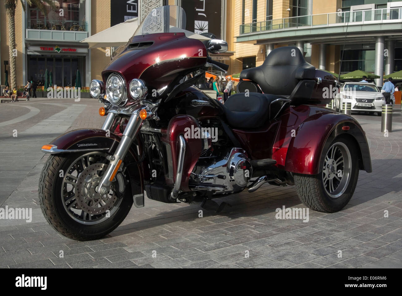 Maroon 2013 Harley Davidson Trike Tri Glide Ultra Custom Classic Stock Photo
