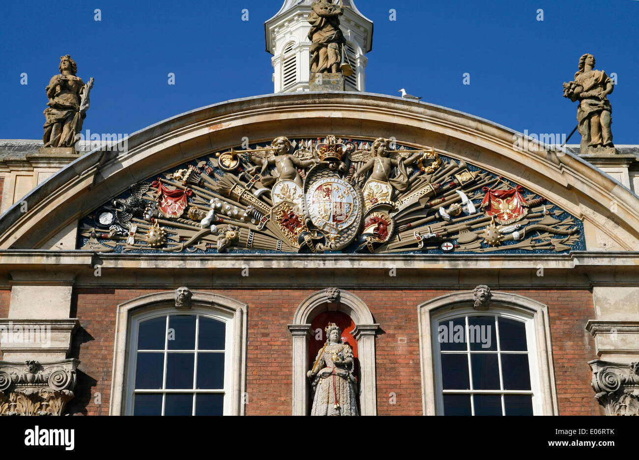 Guildhall decorated pediment Worcester Worcestershire England UK Stock ...