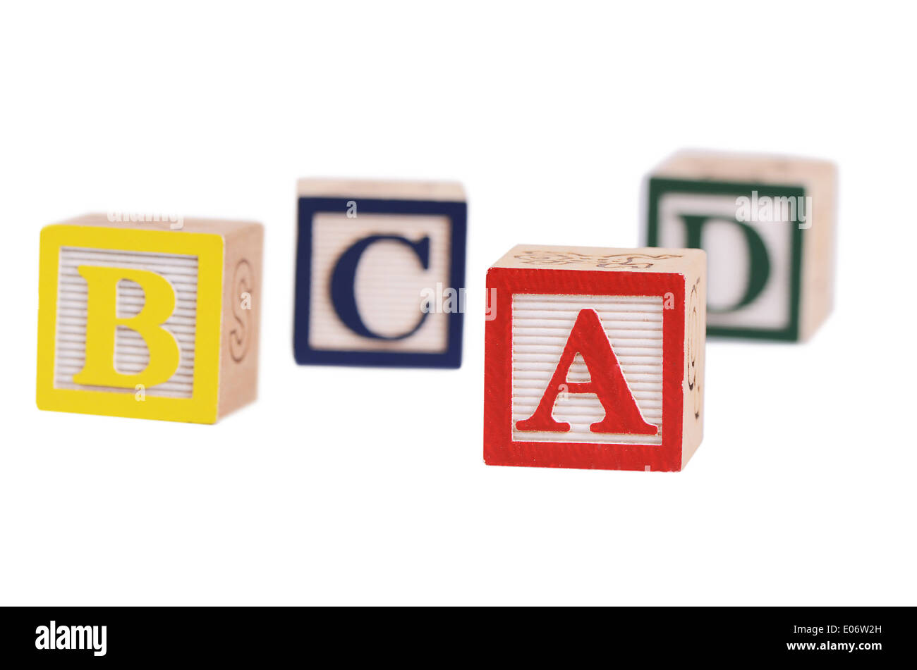 Wooden cubes with letters isolated on white Stock Photo - Alamy