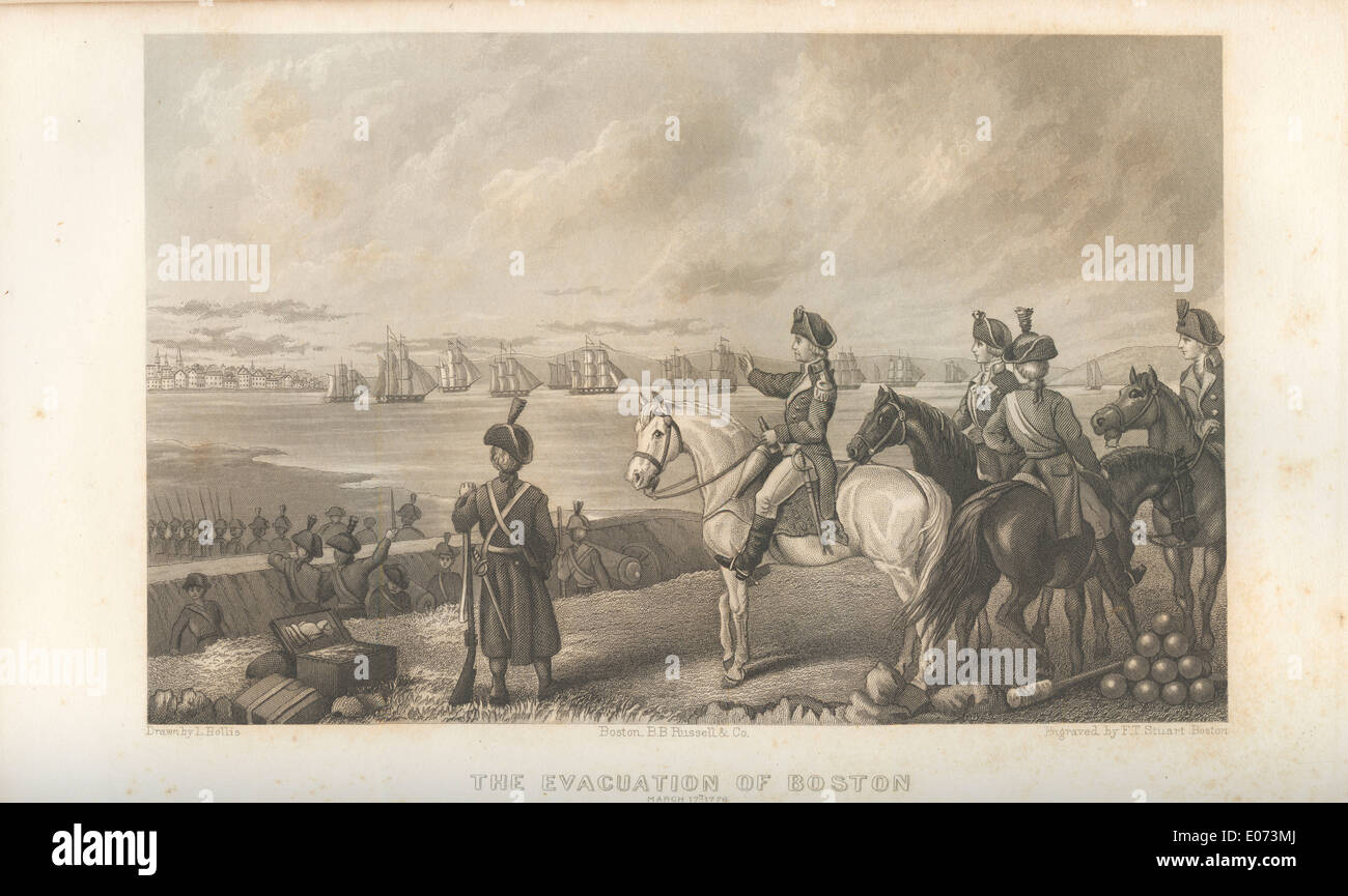 Washington Revolutionary War Illustration The Evacuation of Boston Stock Photo