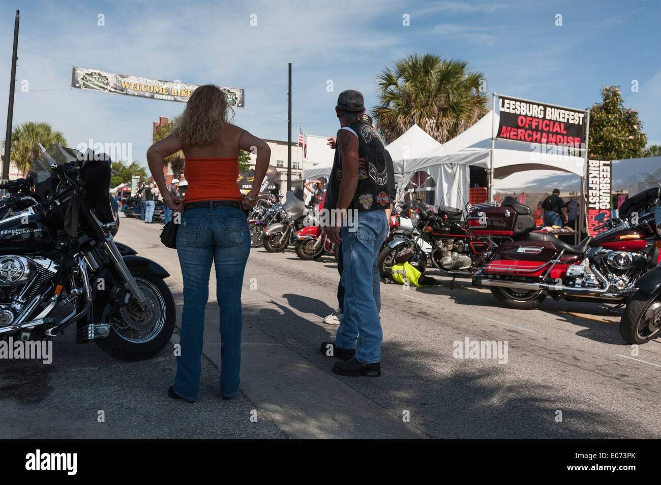 Main Street Leesburg, Florida during the 2014 Leesburg Bikefest annual