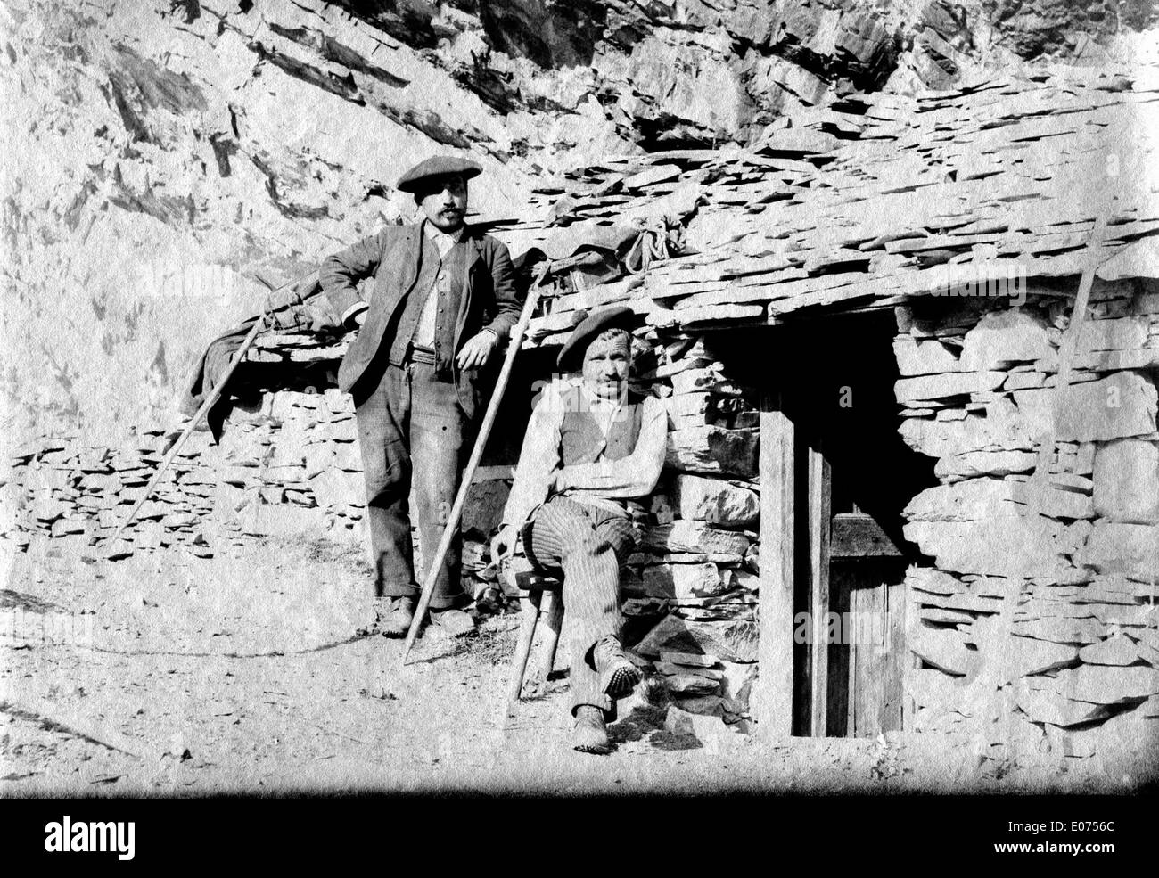*La Rencluse* by Jean et Barthélemy is a depiction of the scenic surroundings of Luchon, a commune in the French Pyrenees. This 1892 photograph captures the natural beauty of the area, showcasing the mountains and landscapes that have long been associated with the region's charm. The image is a historic portrayal of rural French life and its geographical features. Stock Photo