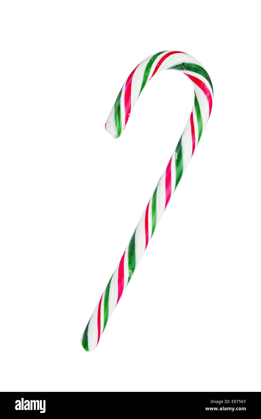 Christmas candy cane isolated on white background Stock Photo