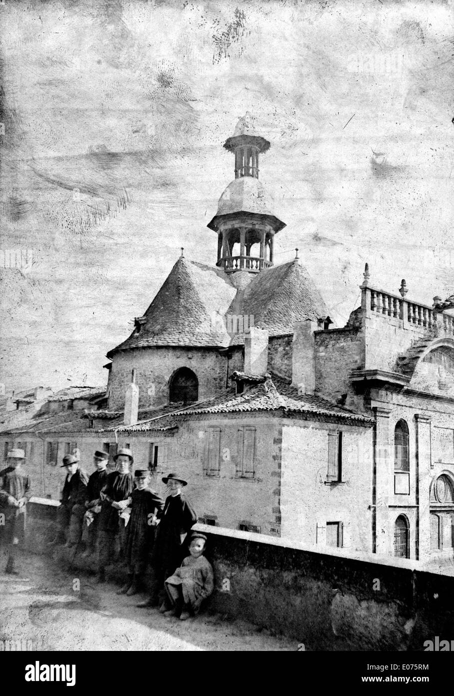 Chapelle des Pénitents noirs, Villefranche de Rouergue, septembre 1889 Stock Photo