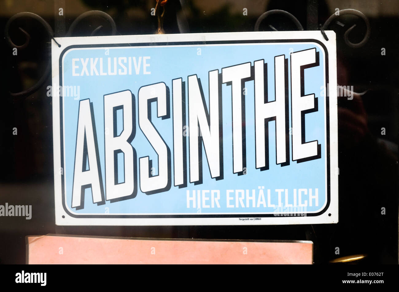 A sign for an absinthe shop in Berlin Stock Photo