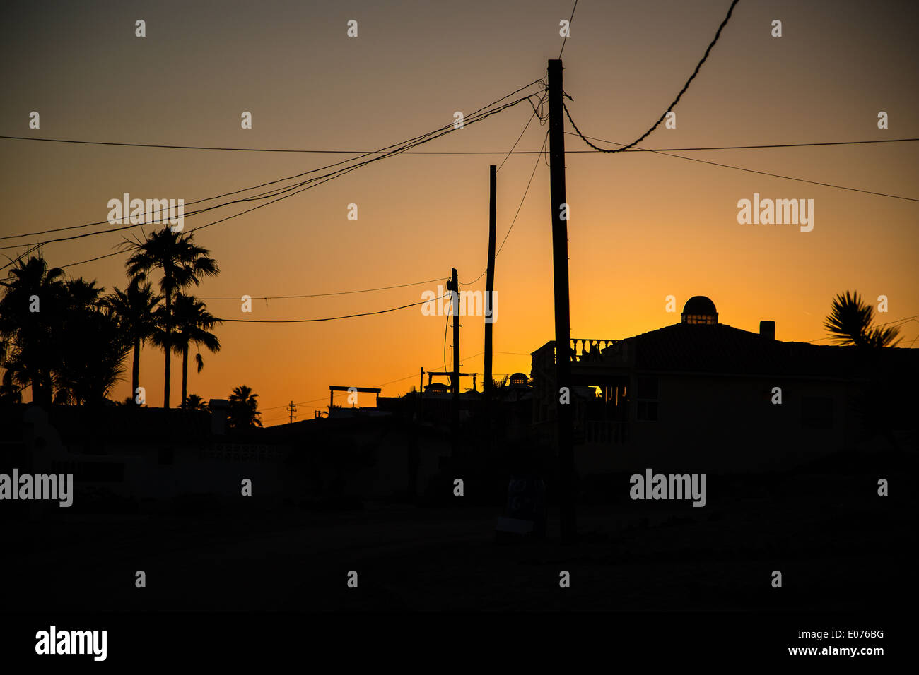 Sunset at Puerto Penasco Mexico Stock Photo