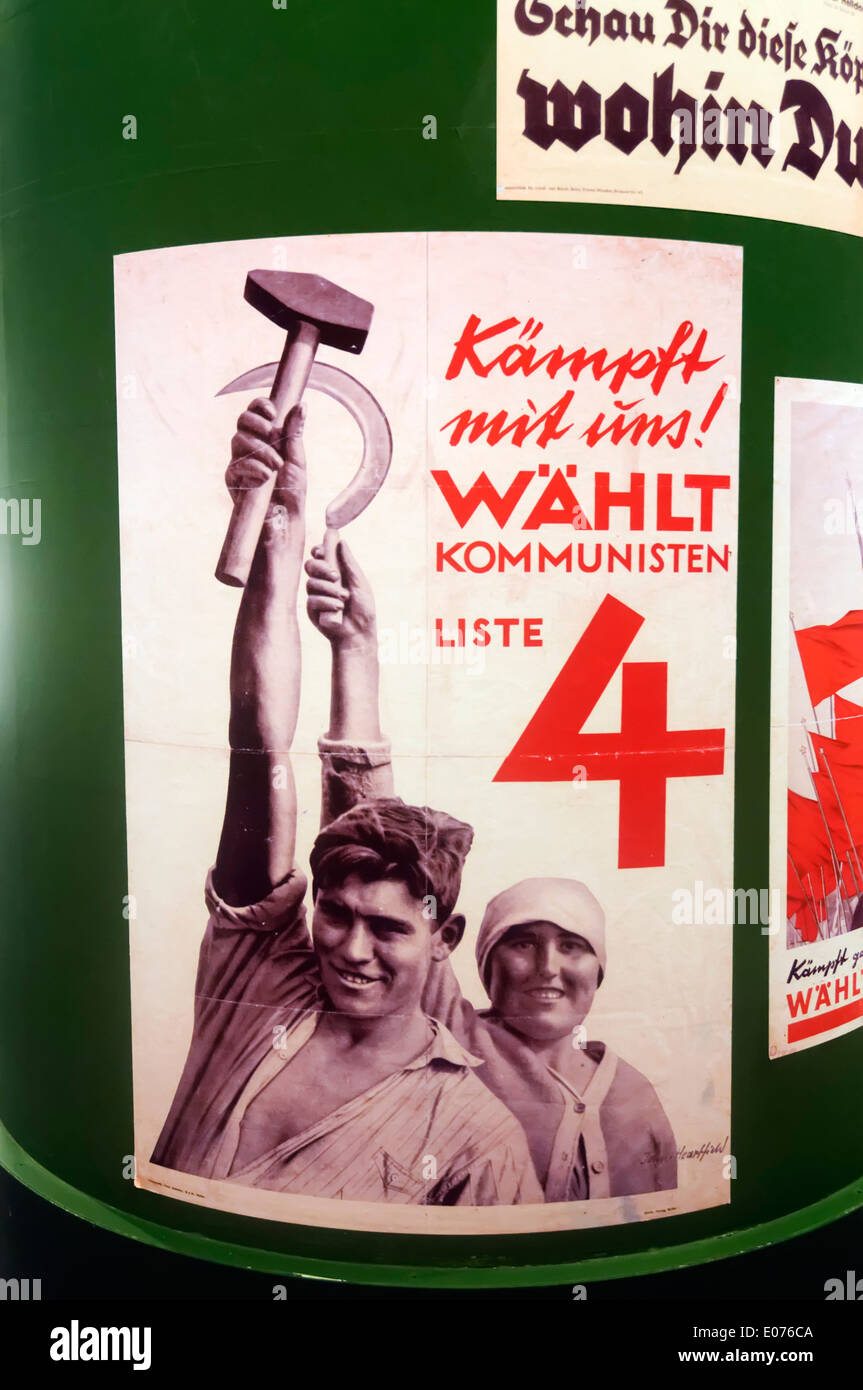 An election poster for the German Communist Party (KPD) leader Wahlt Thalmann from the turbulent 1930s Stock Photo