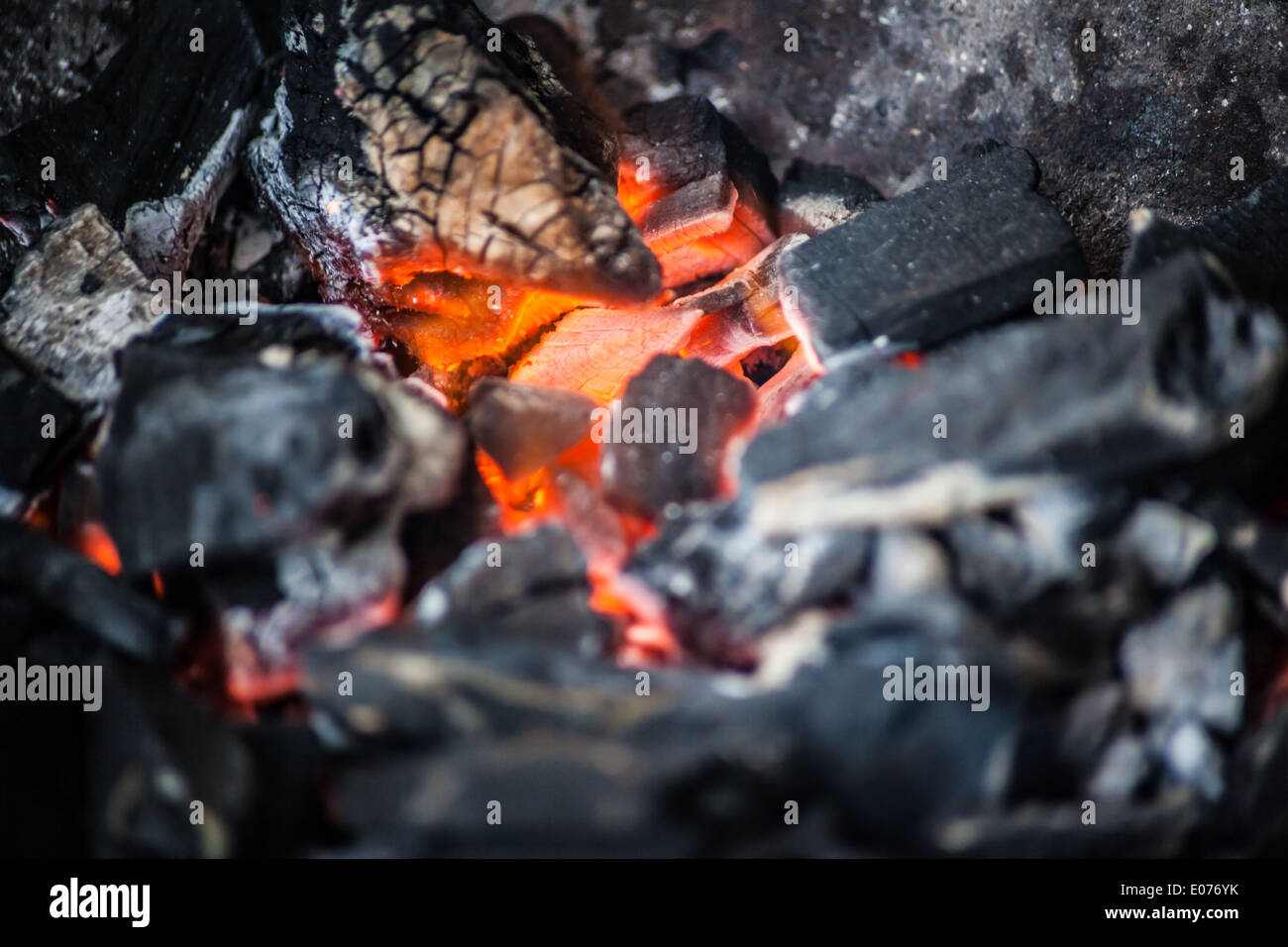 some lit and glowing coal pieces burning slowly Stock Photo Alamy