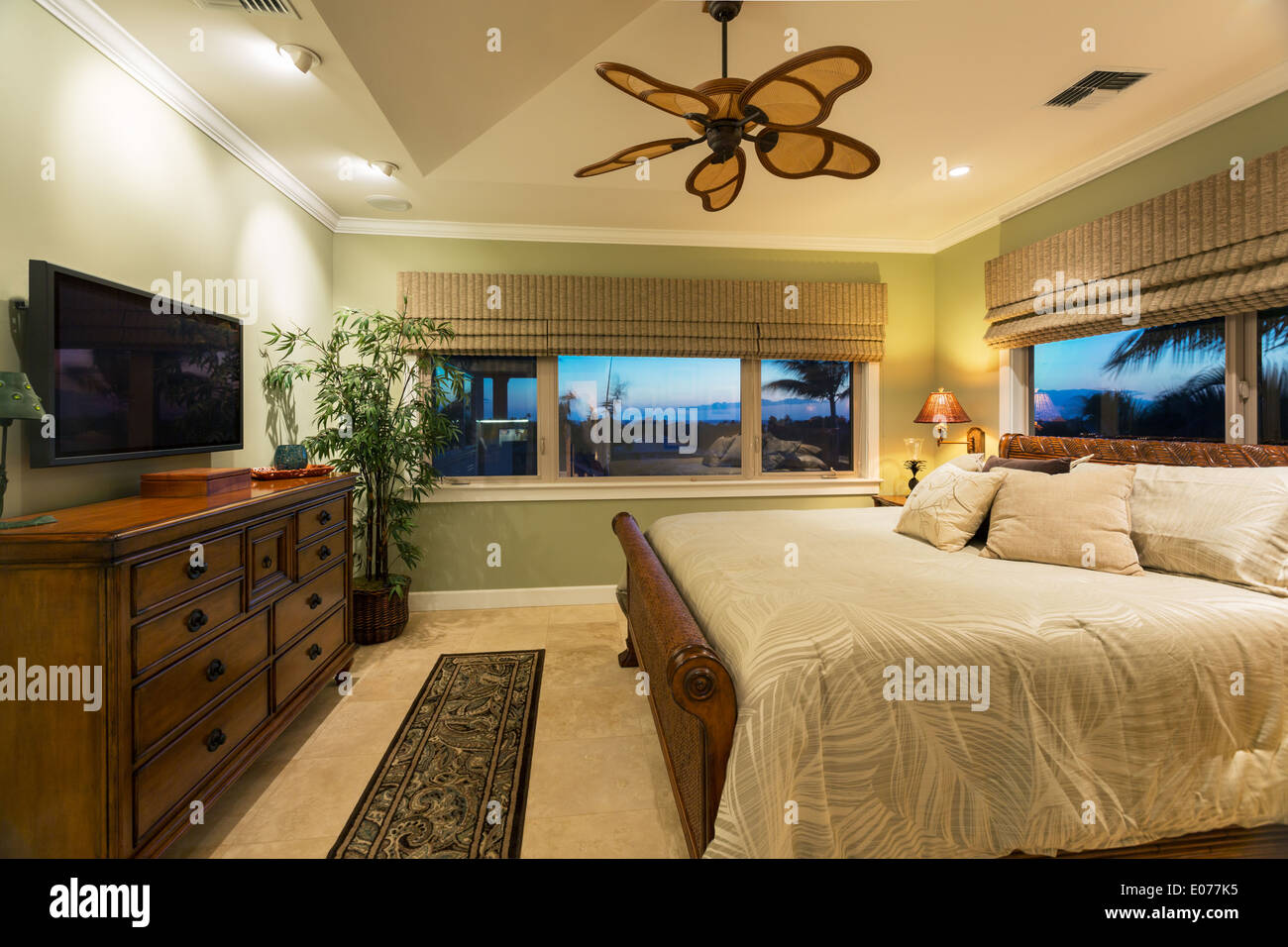 Beautiful Bedroom Interior in New Luxury Home, Interior Design Stock ...