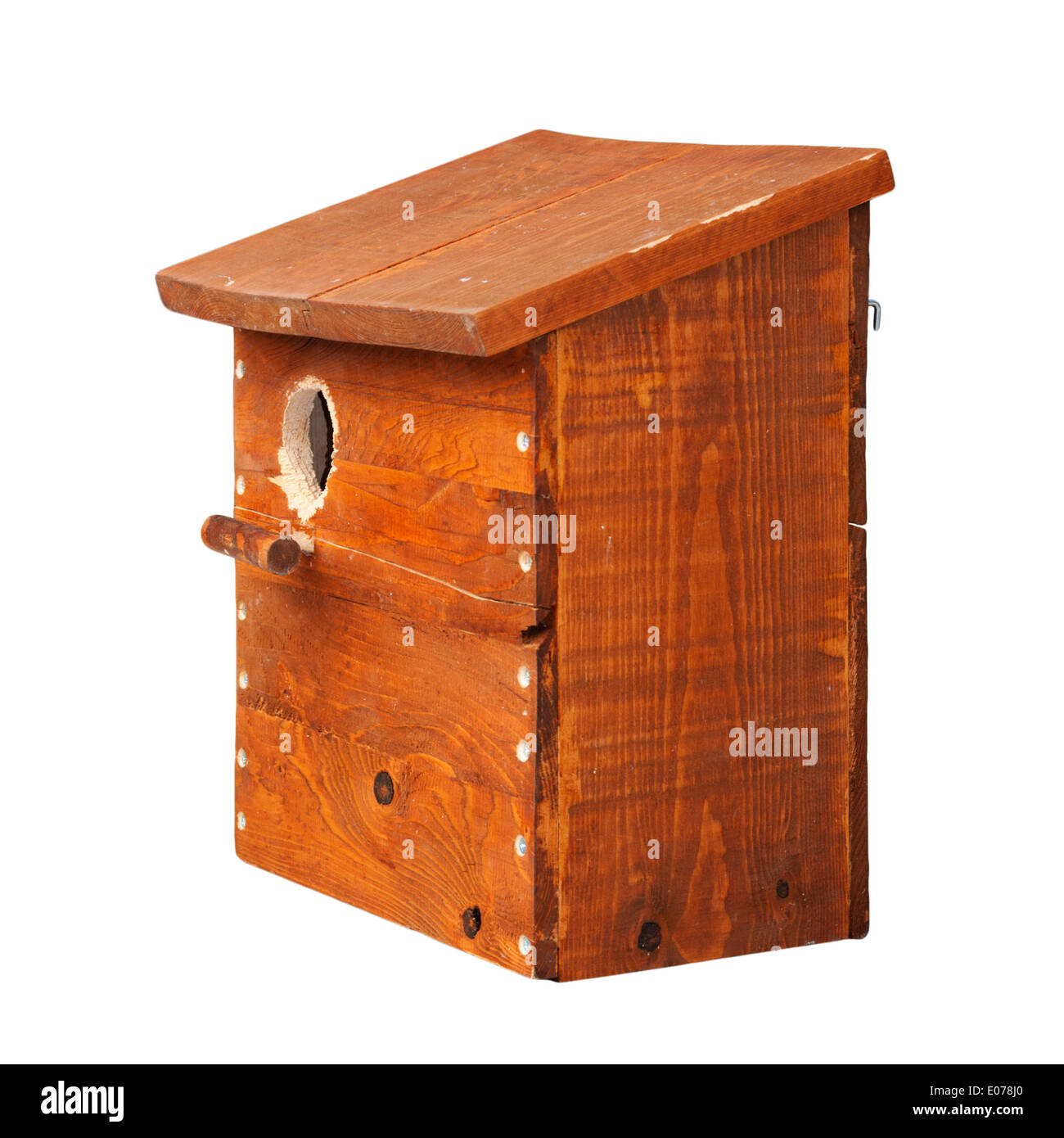 Nest box made of wood isolated on white background Stock Photo