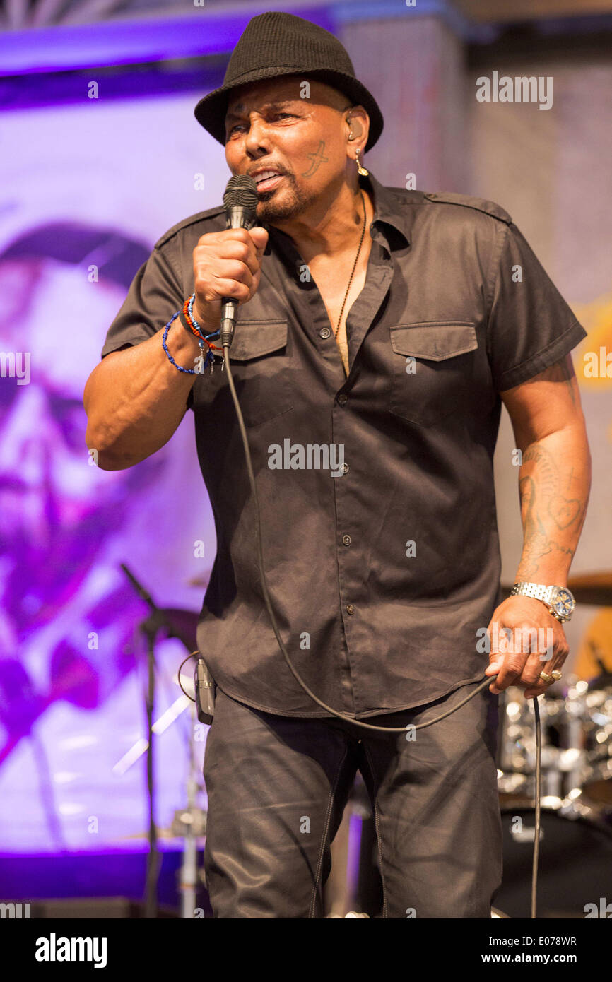 New Orleans, Louisiana, USA. 4th May, 2014. R&B musician AARON NEVILLE performs live at NOLA Jazz Fest in New Orleans, Louisiana Credit:  Daniel DeSlover/ZUMAPRESS.com/Alamy Live News Stock Photo