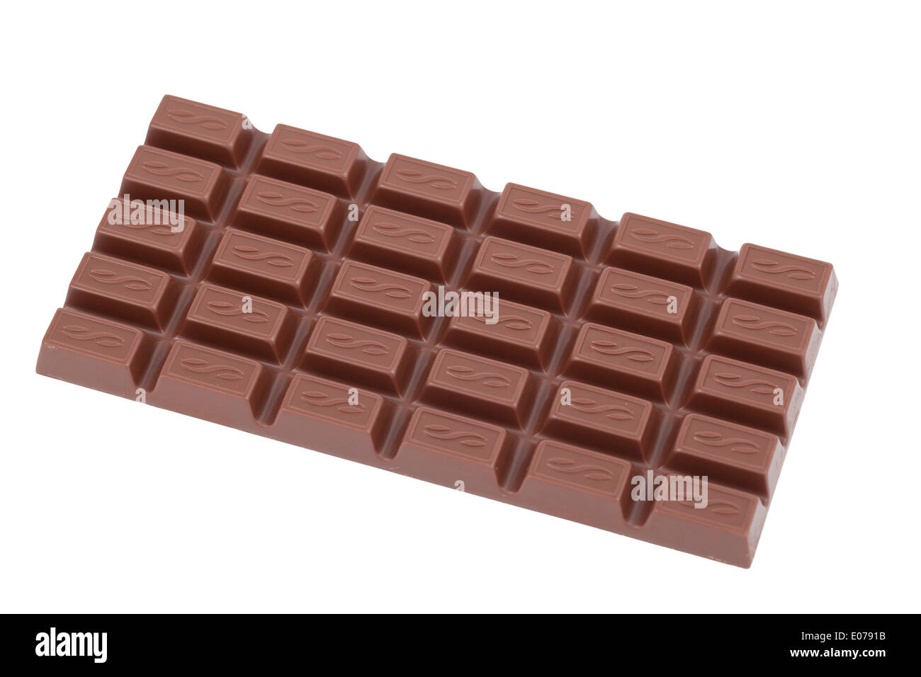 whole bar of chocolate on white background Stock Photo