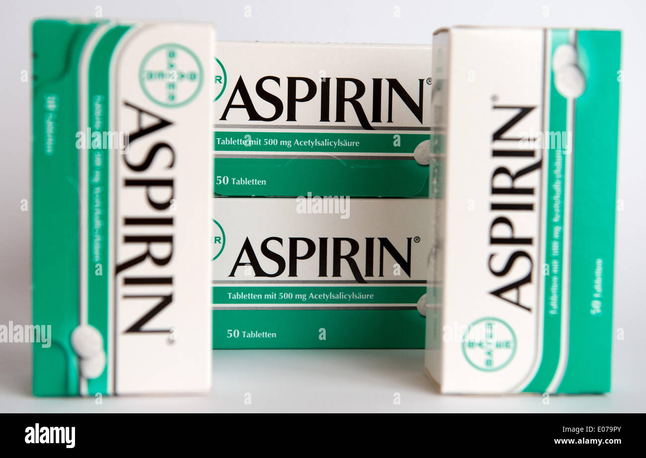 The drug aspirin, also known as acetylsalicylic acid, captured on 21 ...