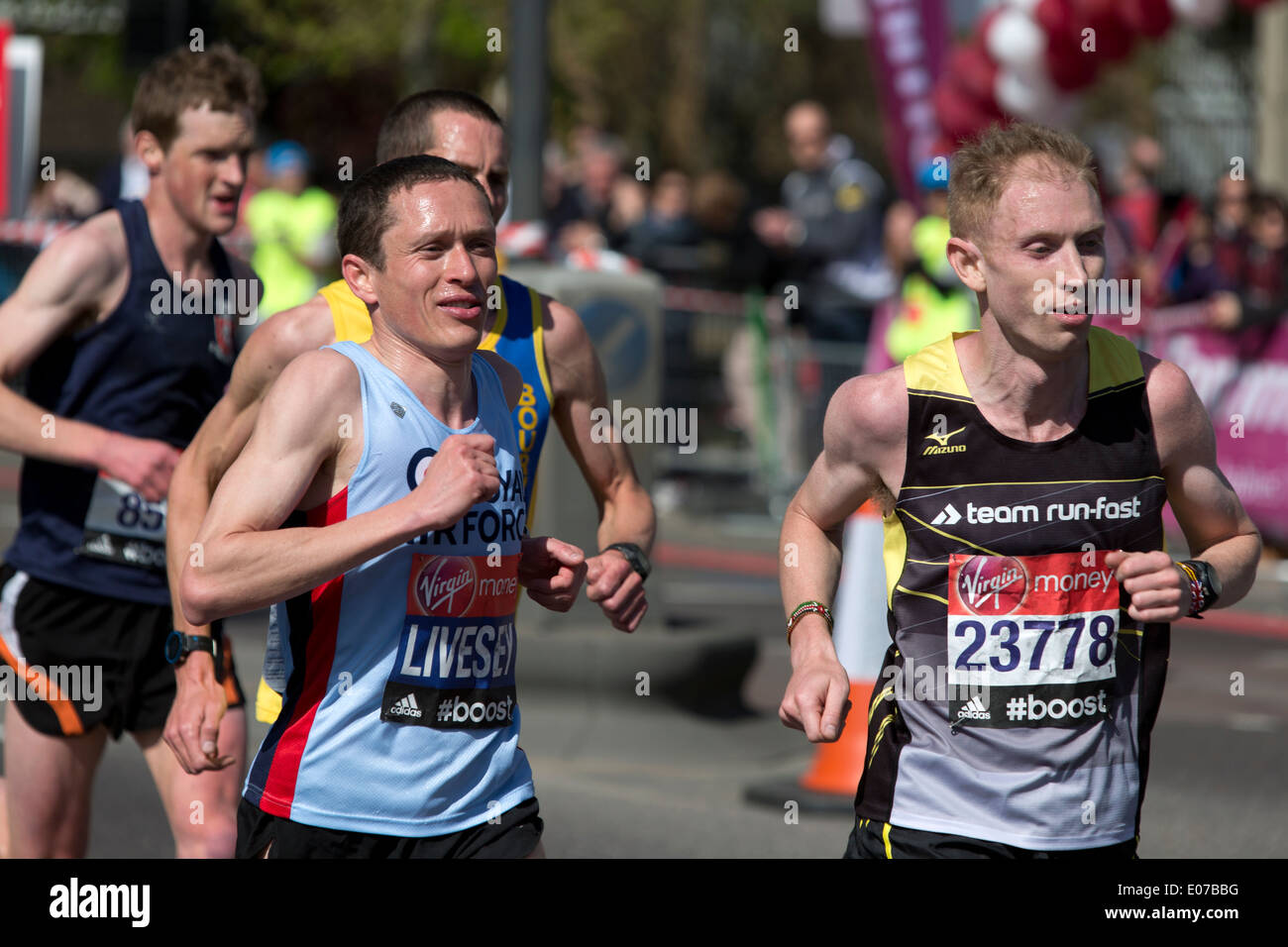 Virgin Money London Marathon Stock Photos Virgin Money London - virgin money london marathon 2014 the highway london uk stock image