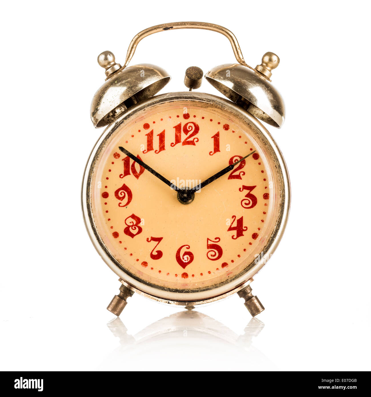 Old clock on a white background Stock Photo Alamy