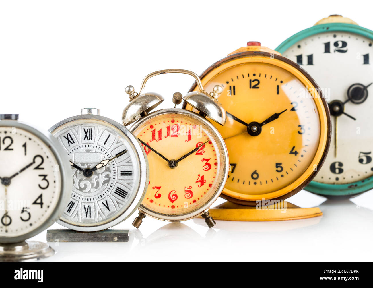 Old clock on a white background Stock Photo - Alamy