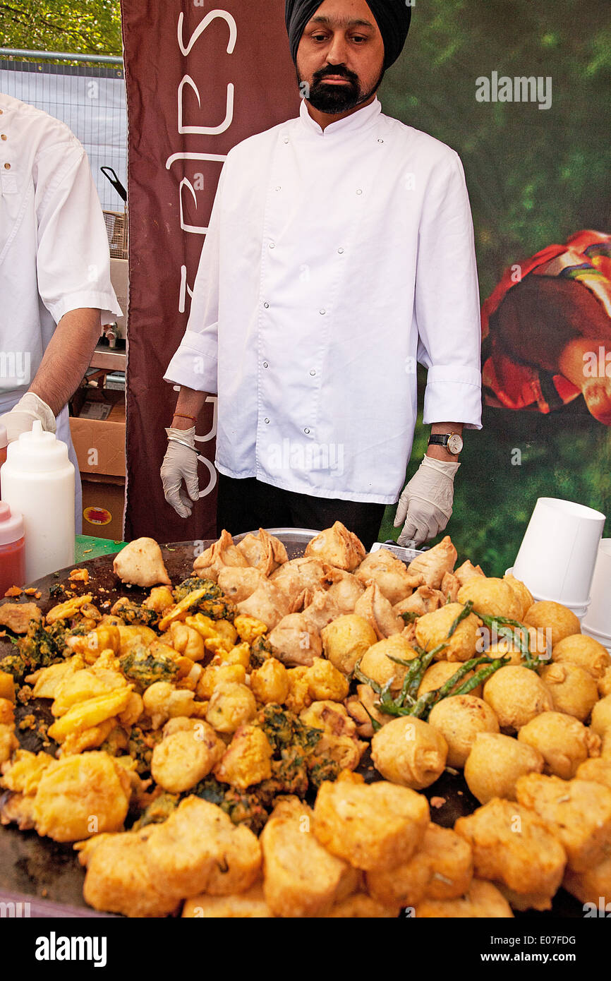 Indian traditional snacks and samosas and kachoris Stock Photo