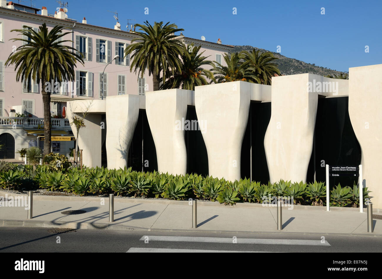 Jean Cocteau Museum by Rudy Ricciotti on the Seafront or Waterfront at  Menton Alpes-Maritimes Côte-d'Azur france Stock Photo - Alamy