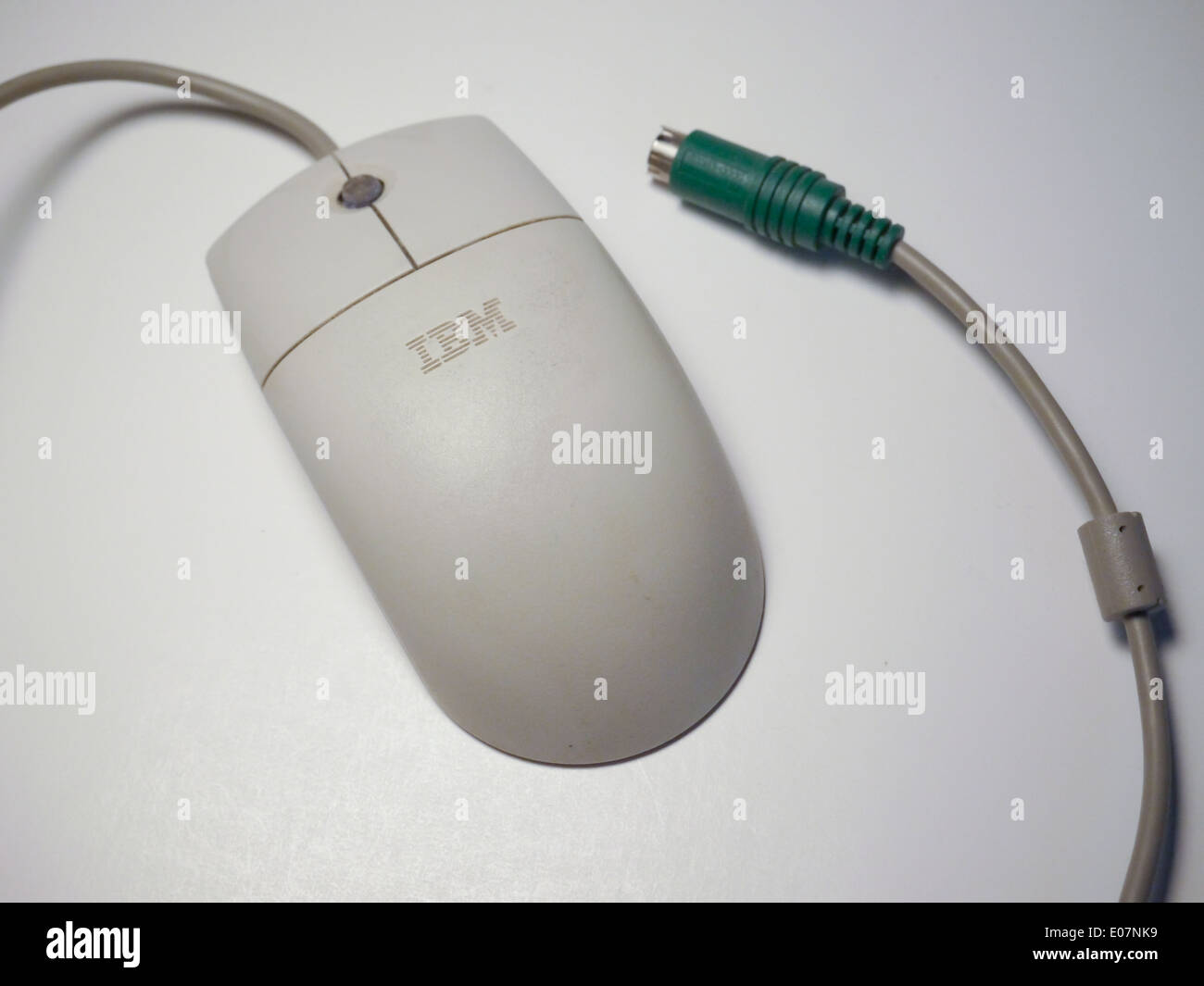 old ibm mouse ps2 connector Stock Photo