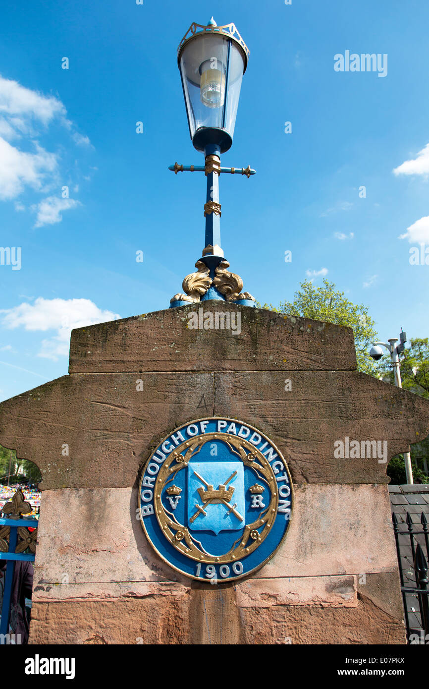 Borough of Paddington plaque, Westbourne Terrace Road, London, UK Stock