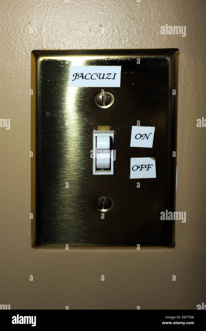 Jacuzzi on/off switch Stock Photo Alamy