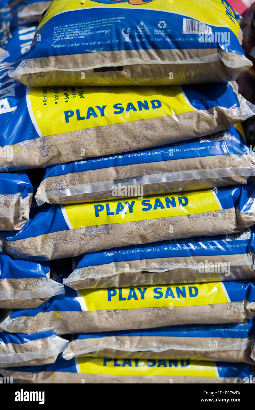 Bags of Children's Play Sand J Arthur Bower's Stock Photo - Alamy