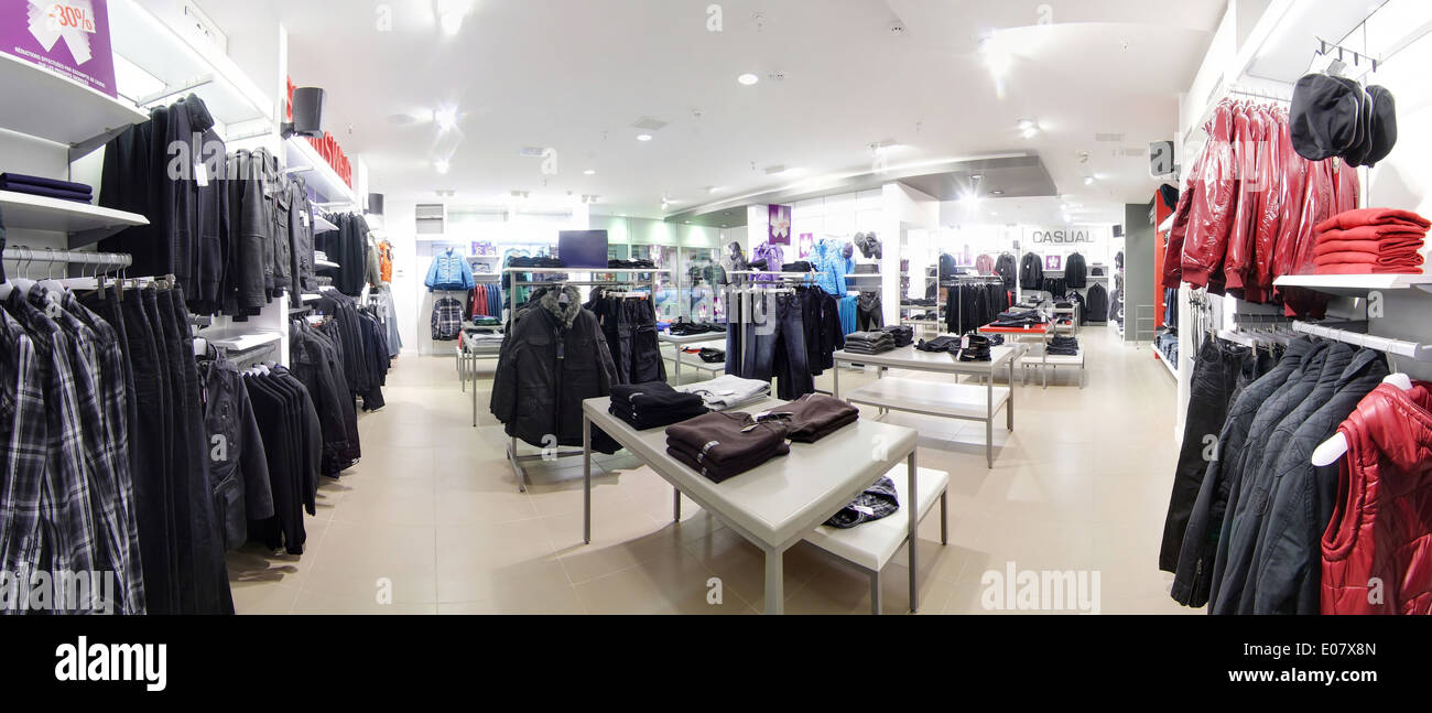 luxury and fashionable european different clothes shop Stock Photo - Alamy