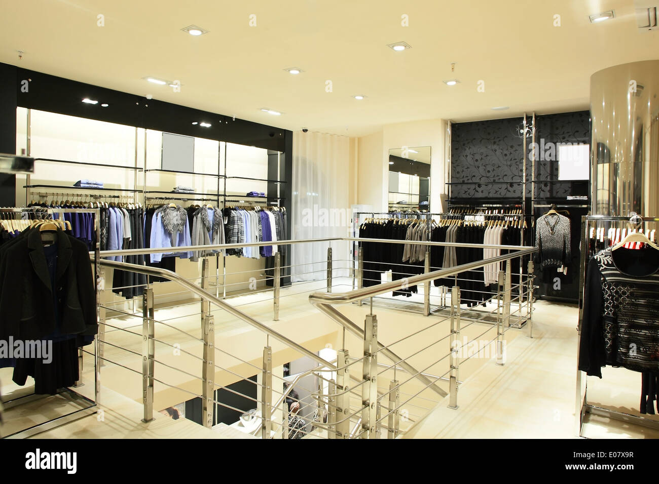 luxury and fashionable european different clothes shop Stock Photo - Alamy