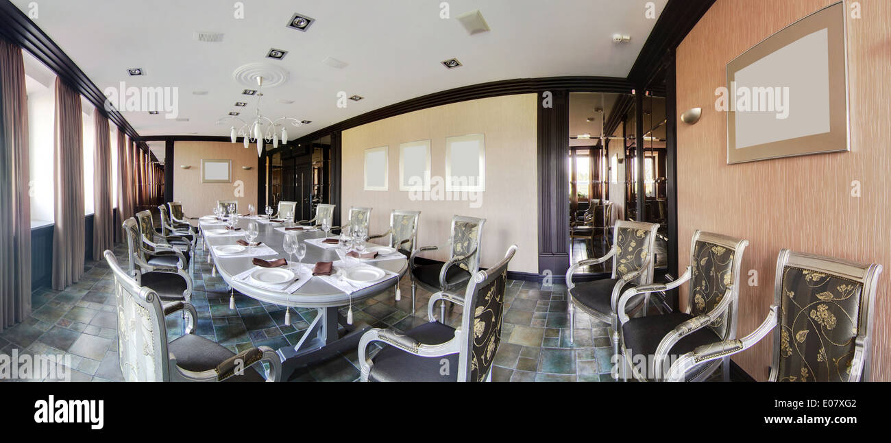 new and clean luxury restaurant in european style Stock Photo