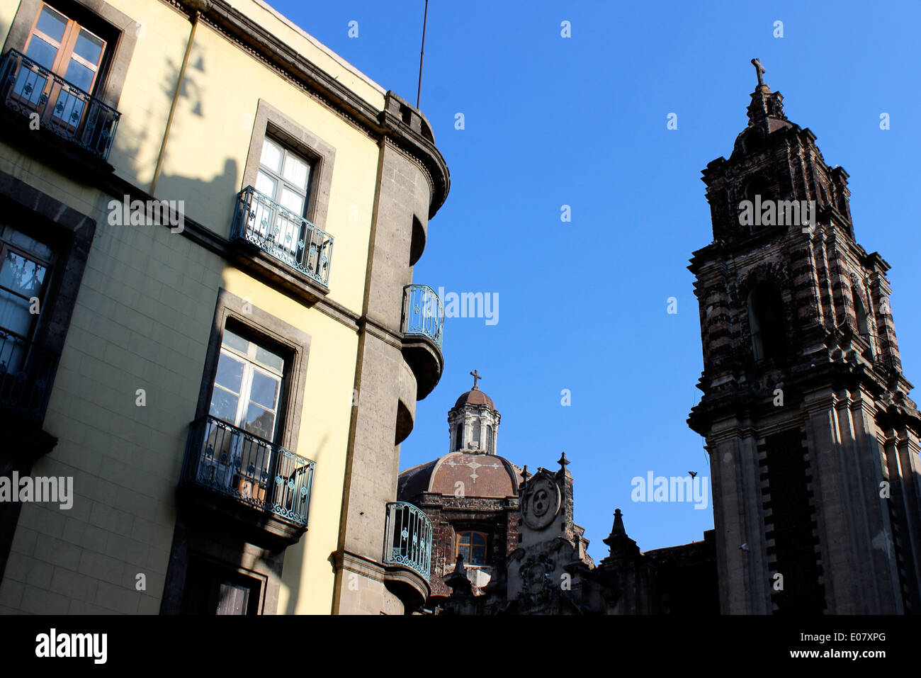 Church down Madero Street in the Historic Center of Mexico City, Mexico Stock Photo