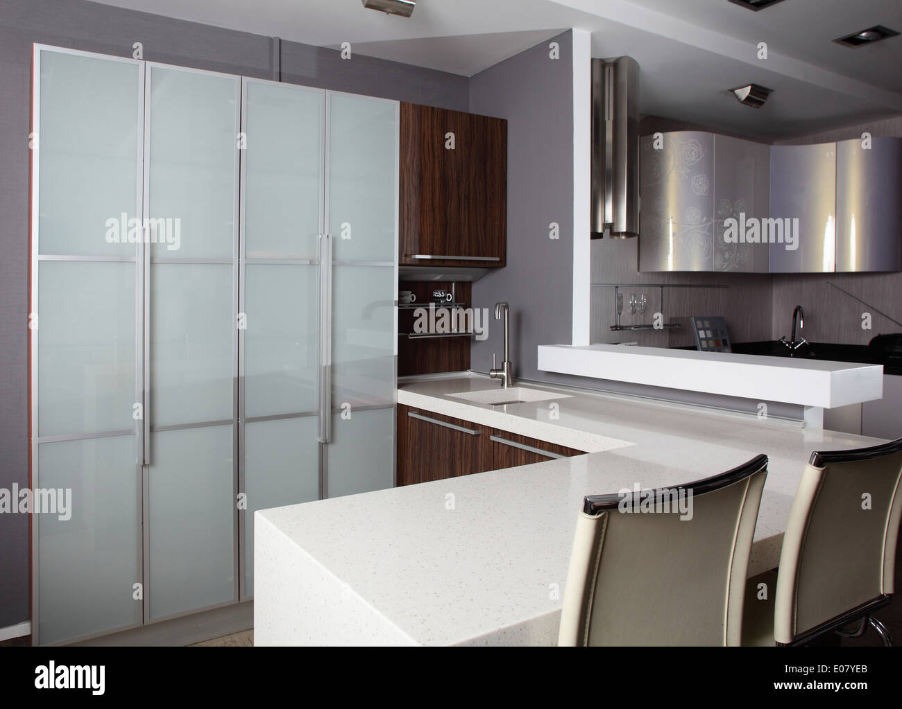 luxury kitchen interior with modern furniture Stock Photo - Alamy