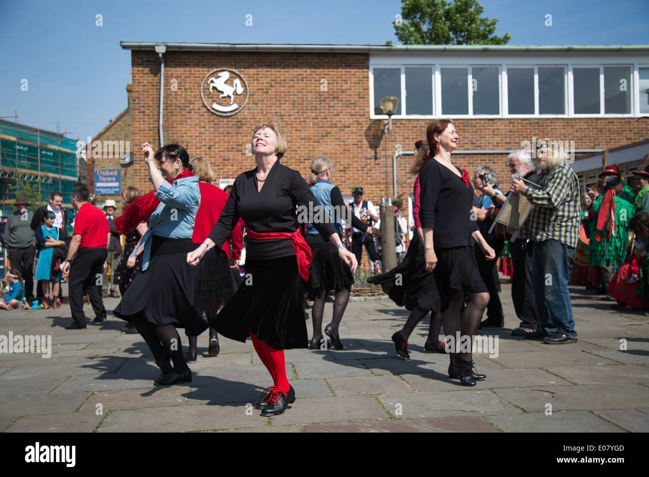 Tap dancers at the May day Festival at Whitstable Kent Stock Photo