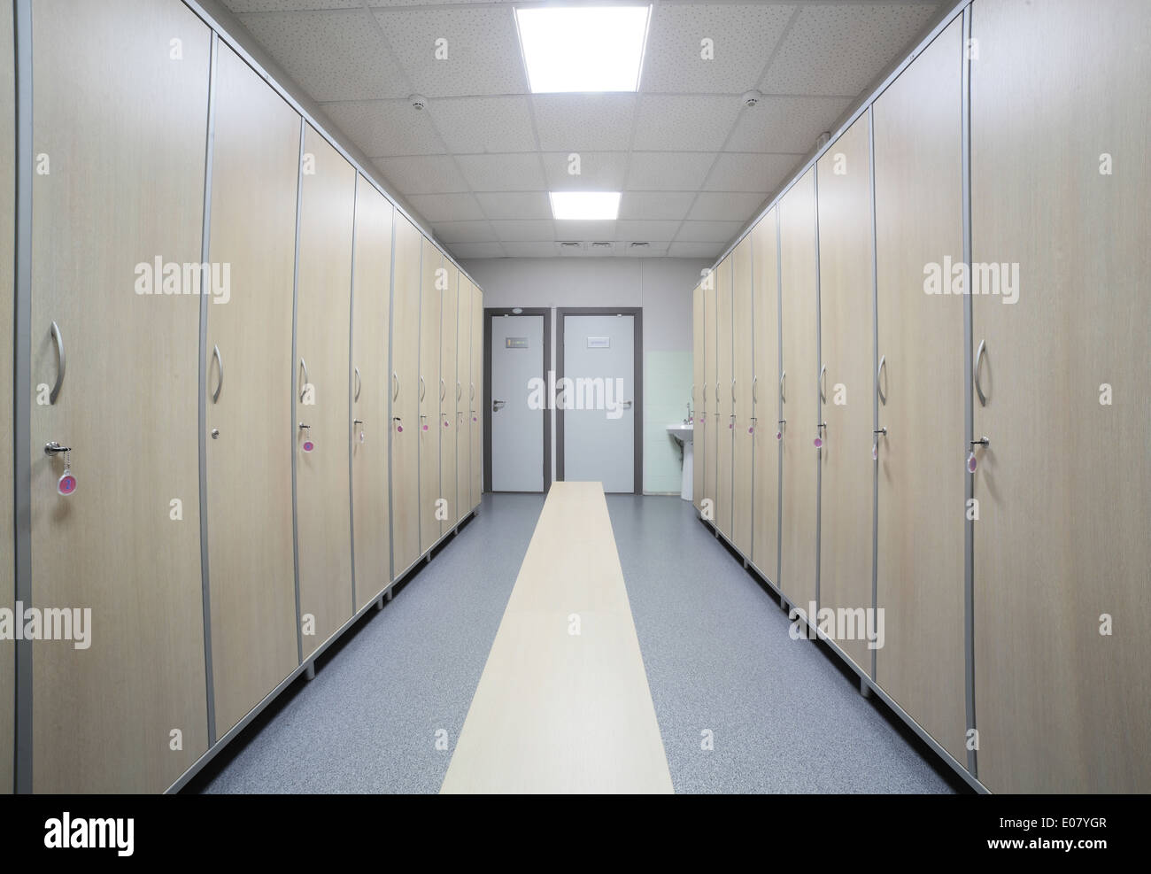nice Interior of changing room in gym Stock Photo - Alamy