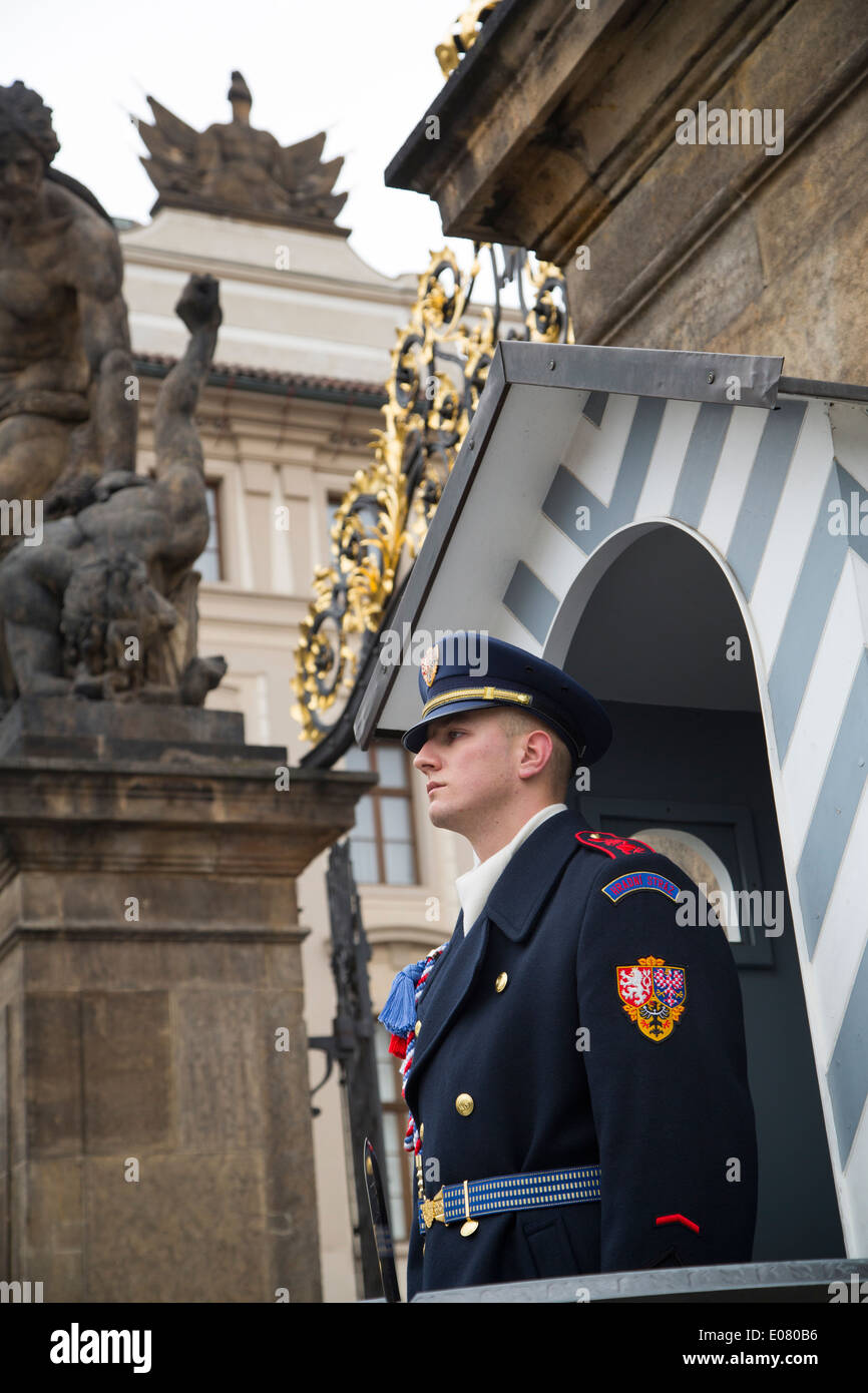 Prague Castle guard Prague, Czech Republic Stock Photo