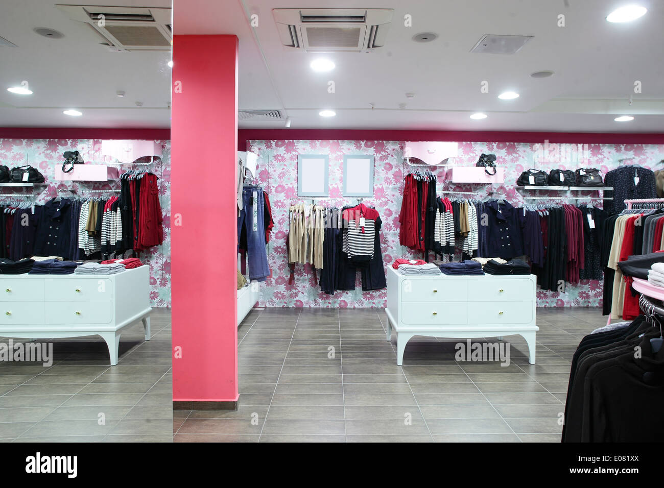 european clothing store interior in modern mall Stock Photo Alamy