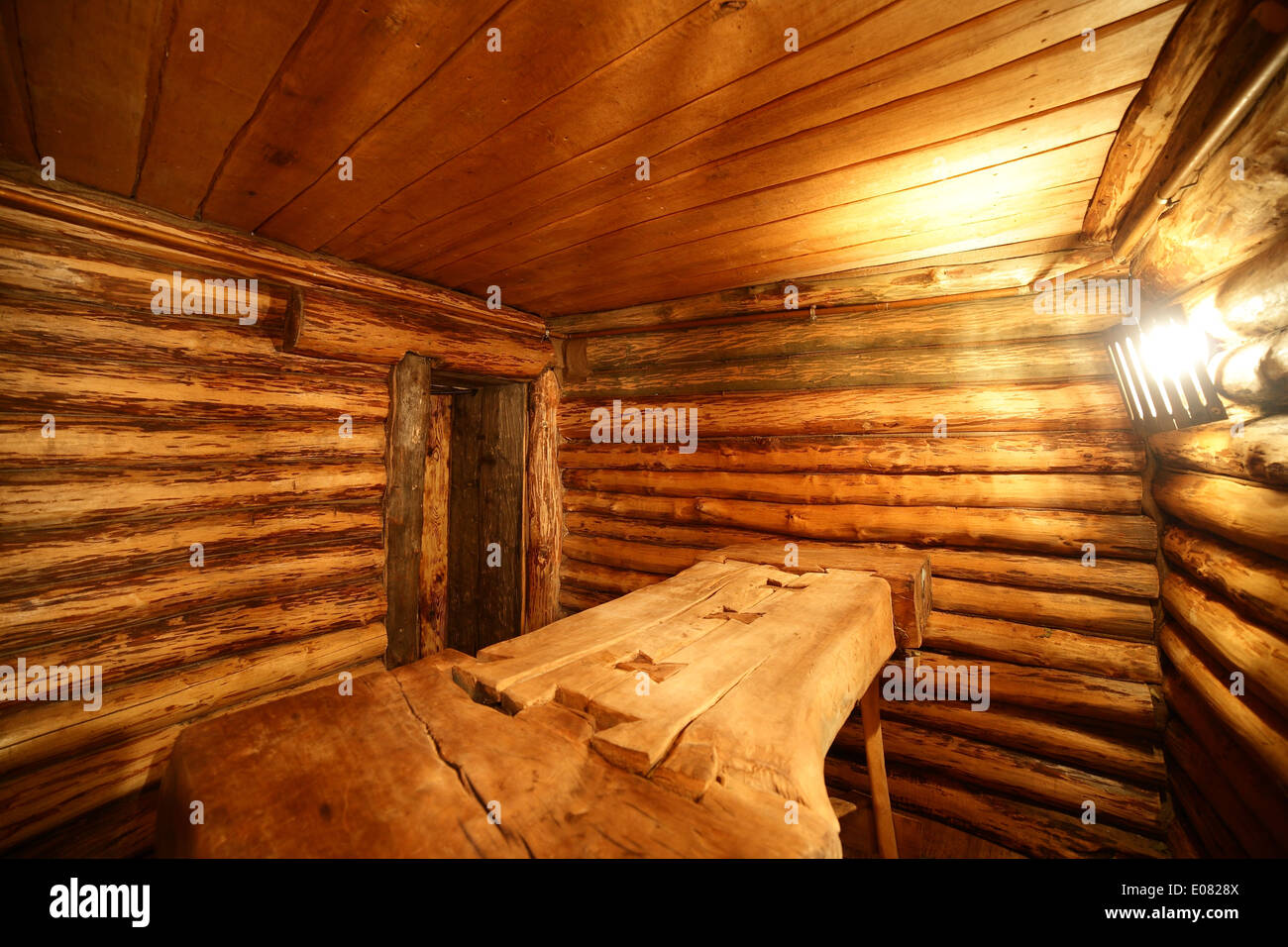 russian sauna luxury and cute interior of wooden russian sauna Stock Photo - Alamy