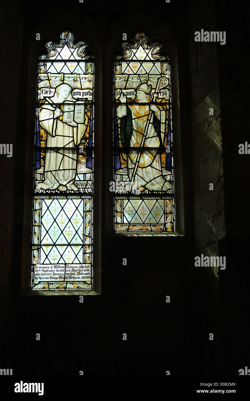 Sunlight through stained glass window, Whitby church Stock Photo Alamy