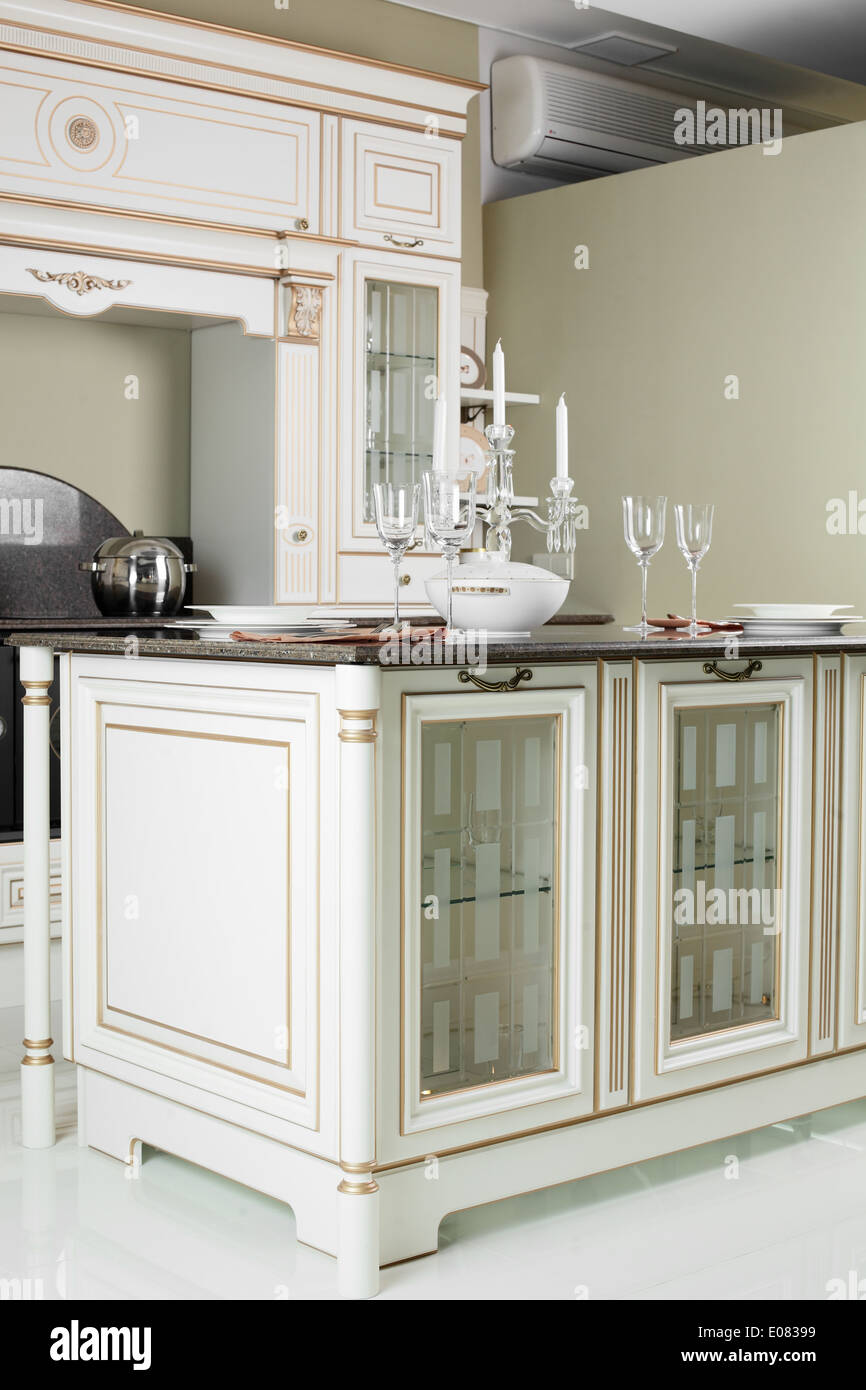 luxury kitchen interior with modern furniture Stock Photo - Alamy