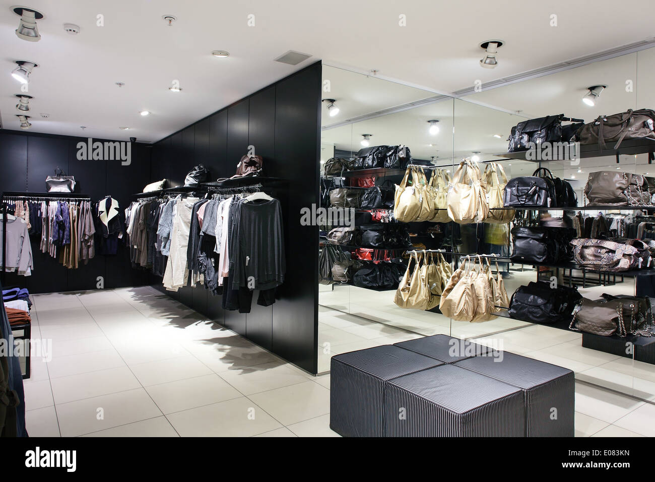 european clothing store interior in modern mall Stock Photo Alamy