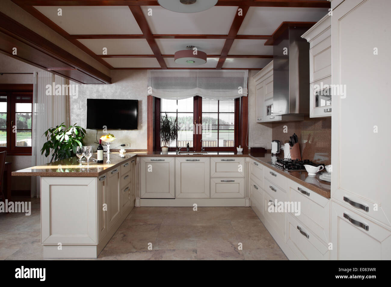 luxury kitchen interior with modern furniture Stock Photo - Alamy