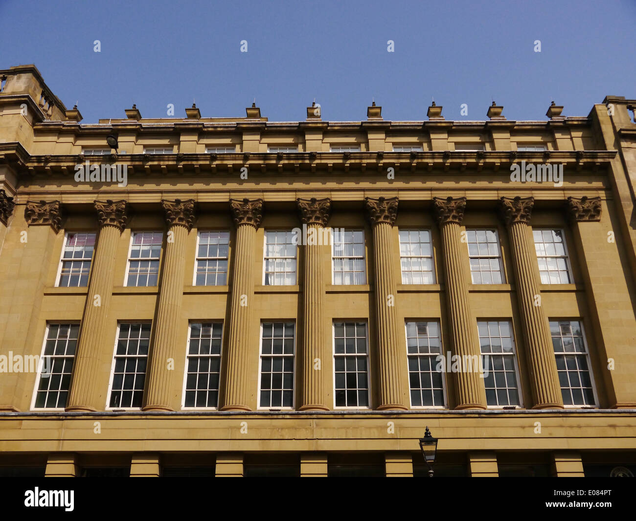 Architectural detail of a neo-classical building in historic Grey Street, Newcastle upon Tyne, England, UK Stock Photo